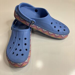 Crocs Bayaband Chevron Band Clogs Slip On Shoes POWDER BLUE US Men's 13 Women 11